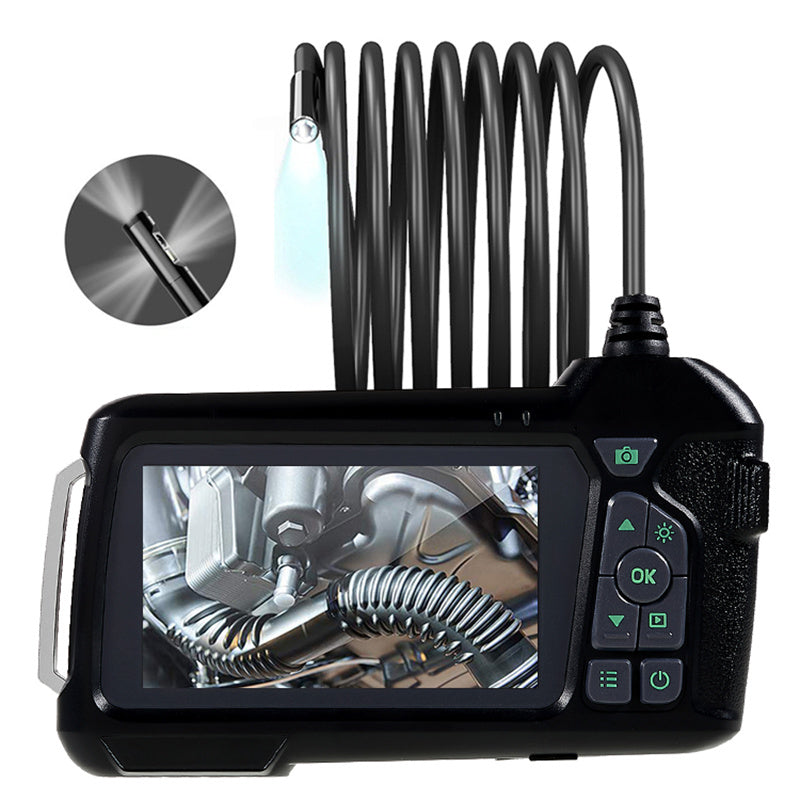 M40 1m Hard Wire 8mm Three-Lens 4.5-inch Screen Endoscope 10-LED Waterproof Industrial Borescope Inspection Tool