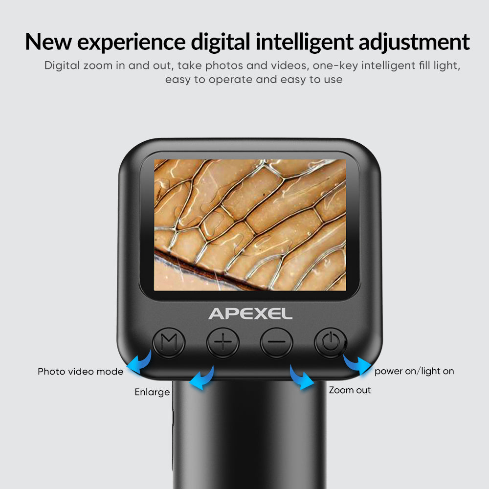 Apexel MS008 Handheld Portable Digital Microscope Electronic Magnifier Camera with HD 2-Inch Screen