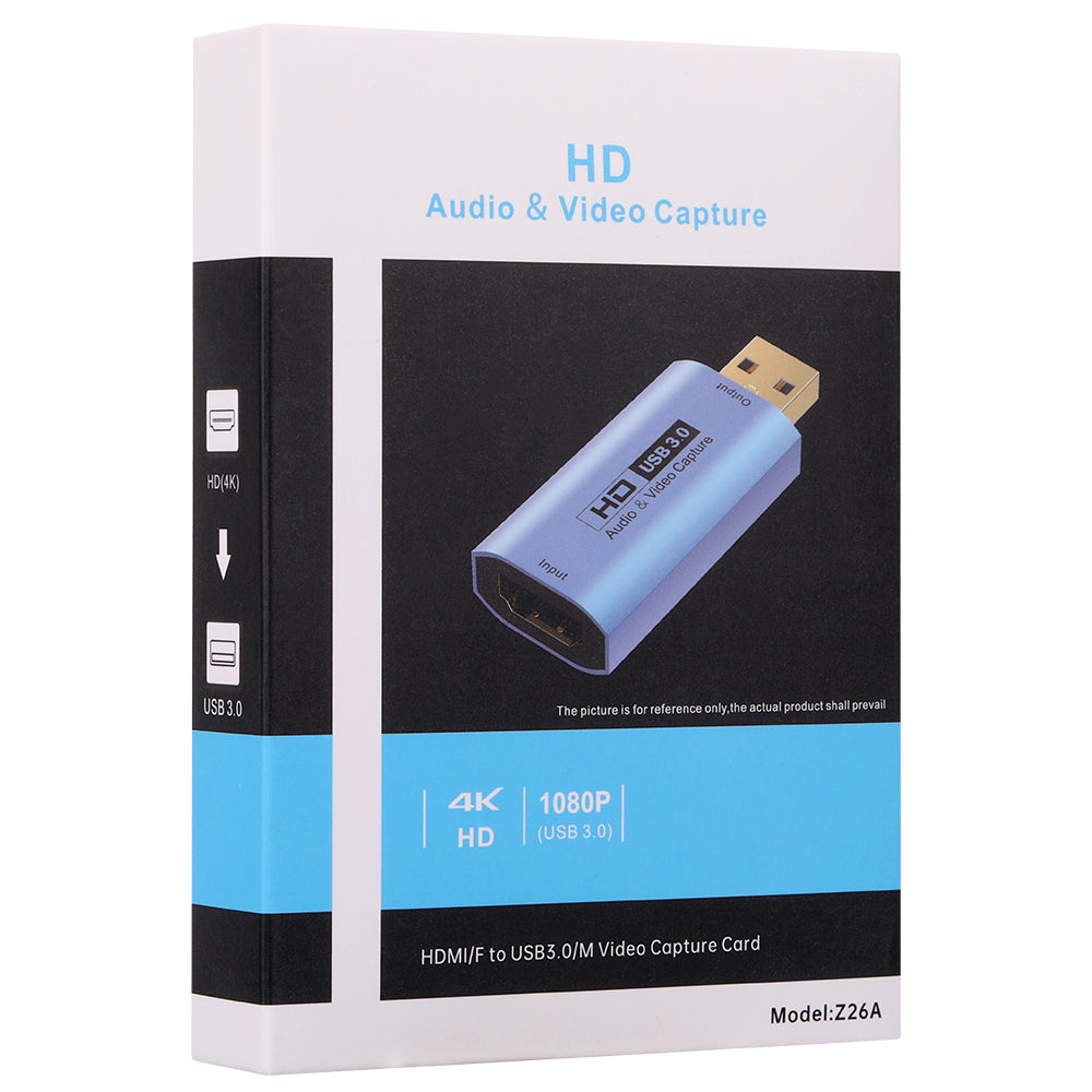 Z26A USB 3.0 to 4K HDMI Video Audio Capture Card Record Device for Gaming, Live Broadcasting
