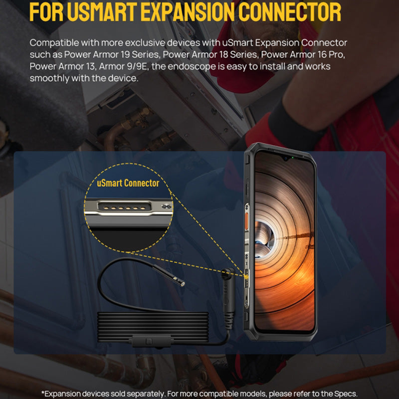 uSmart E02 Endoscope Dual Camera Borescope Scope Camera for Power Armor 19 / 18T / 18 / 16 Pro / 13 / Armor 9 / 9E