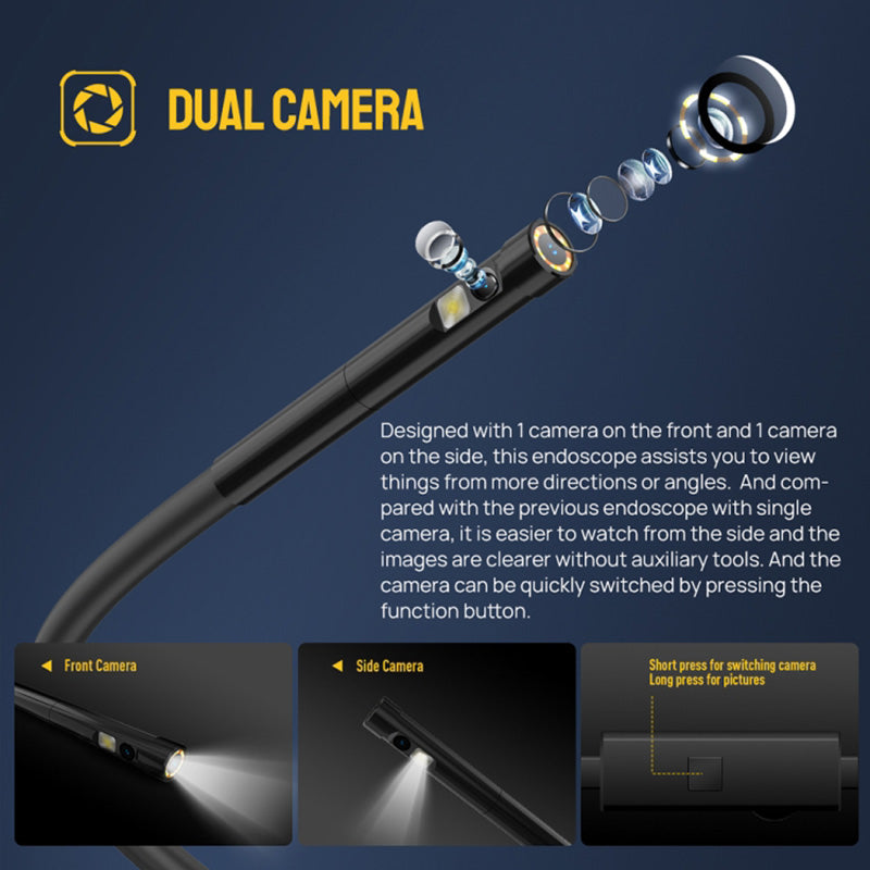 uSmart E02 Endoscope Dual Camera Borescope Scope Camera for Power Armor 19 / 18T / 18 / 16 Pro / 13 / Armor 9 / 9E