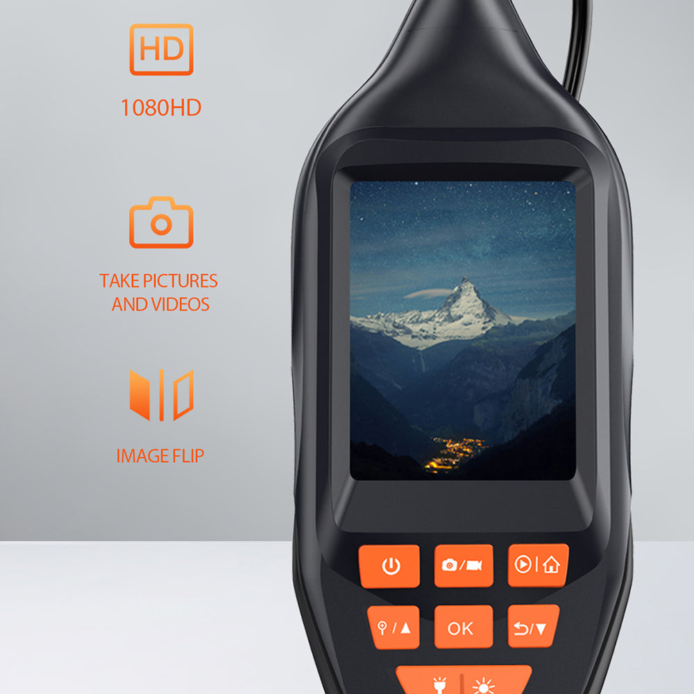 M30 1m Wire 8mm Dual-Lens 3inch Screen Endoscope Camera 7-LED Waterproof Industrial Borescope