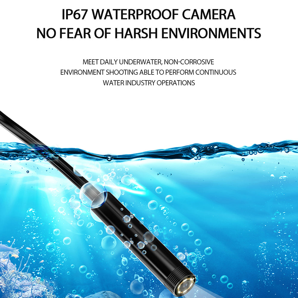 M30 1m Wire 8mm Dual-Lens 3inch Screen Endoscope Camera 7-LED Waterproof Industrial Borescope