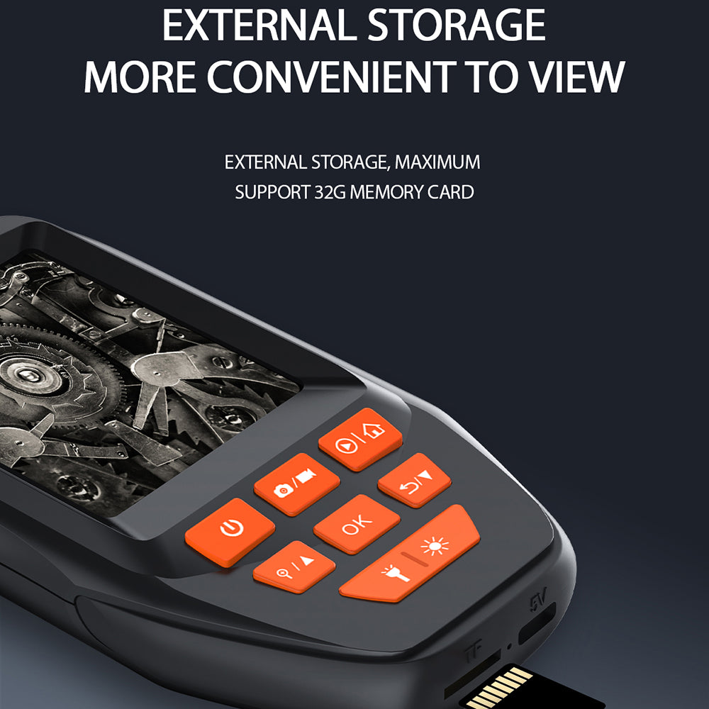 M30 10m Wire 8mm Dual-Lens Waterproof Industrial Borescope 3inch Screen 7-LED Endoscope Inspection Camera