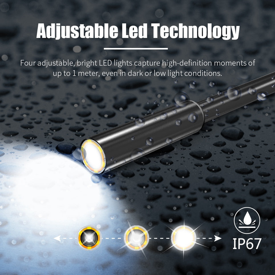 B315 5m Wire 8mm Dual Lens Endoscope Inspection Camera 6+1 LED 4.3-inch Screen Industrial Borescope