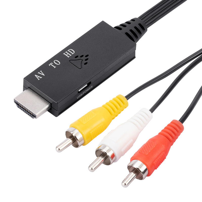 1m RCA to HDMI Converter AV 3-Lotus AV to HDMI Cable Adapter Game Set-Top Box AV Adapter Cable