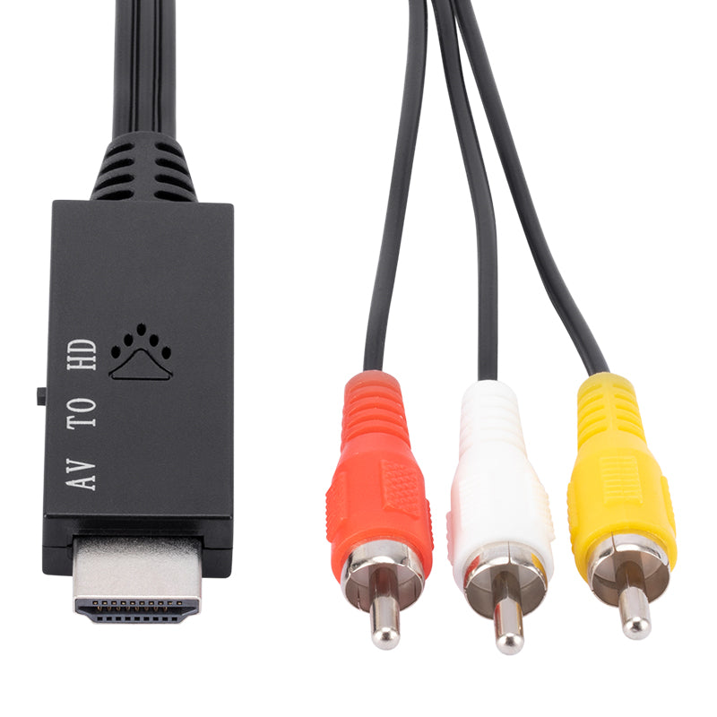 1m RCA to HDMI Converter AV 3-Lotus AV to HDMI Cable Adapter Game Set-Top Box AV Adapter Cable