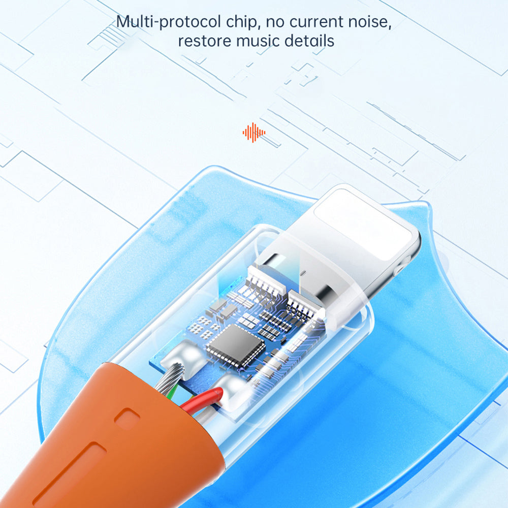 Wiwu YP06 1.2m Lightning Male to 3.5mm Male Audio Cable Aluminum Alloy + Nylon Braided Car Audio Cord