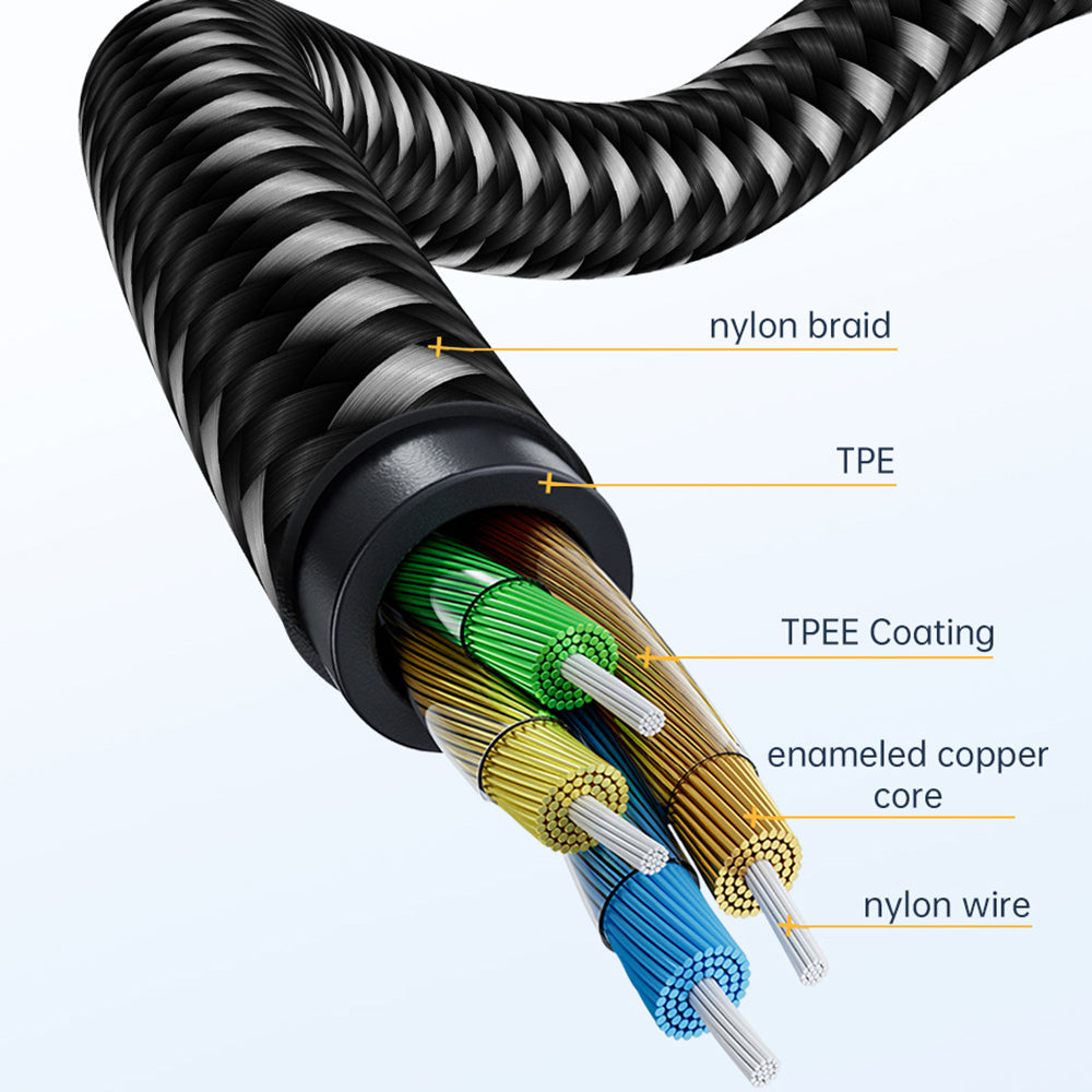 Wiwu YP06 1.2m Lightning Male to 3.5mm Male Audio Cable Aluminum Alloy + Nylon Braided Car Audio Cord