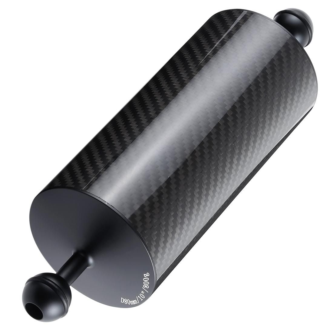 PULUZ 10.82 inch 27.5cm Length 80mm Diameter Dual Balls Carbon Fiber Floating Arm, Ball Diameter: 25mm, Buoyancy: 800g