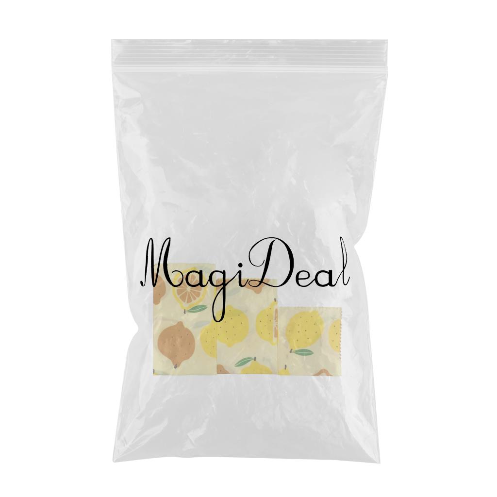 4Pcs Reusable Beeswax Food Wraps for Bread Sandwich Bees Wax Lemon