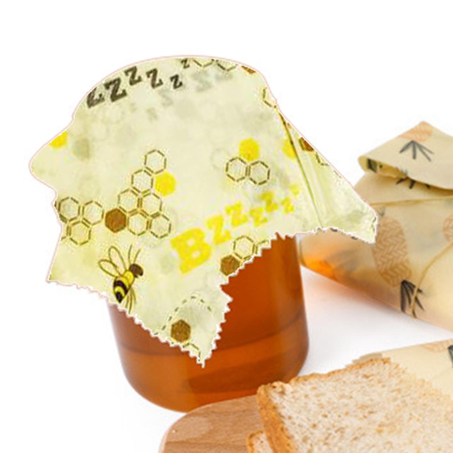 4Pcs Reusable Beeswax Food Wraps for Bread Sandwich Bees Wax Bee