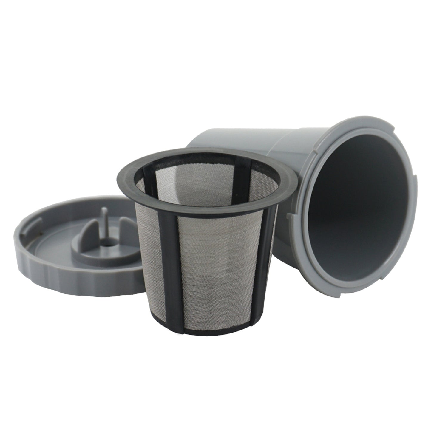 3x Reusable K Cups Refillable Pod Coffee Filters for Cafe Bar Gray