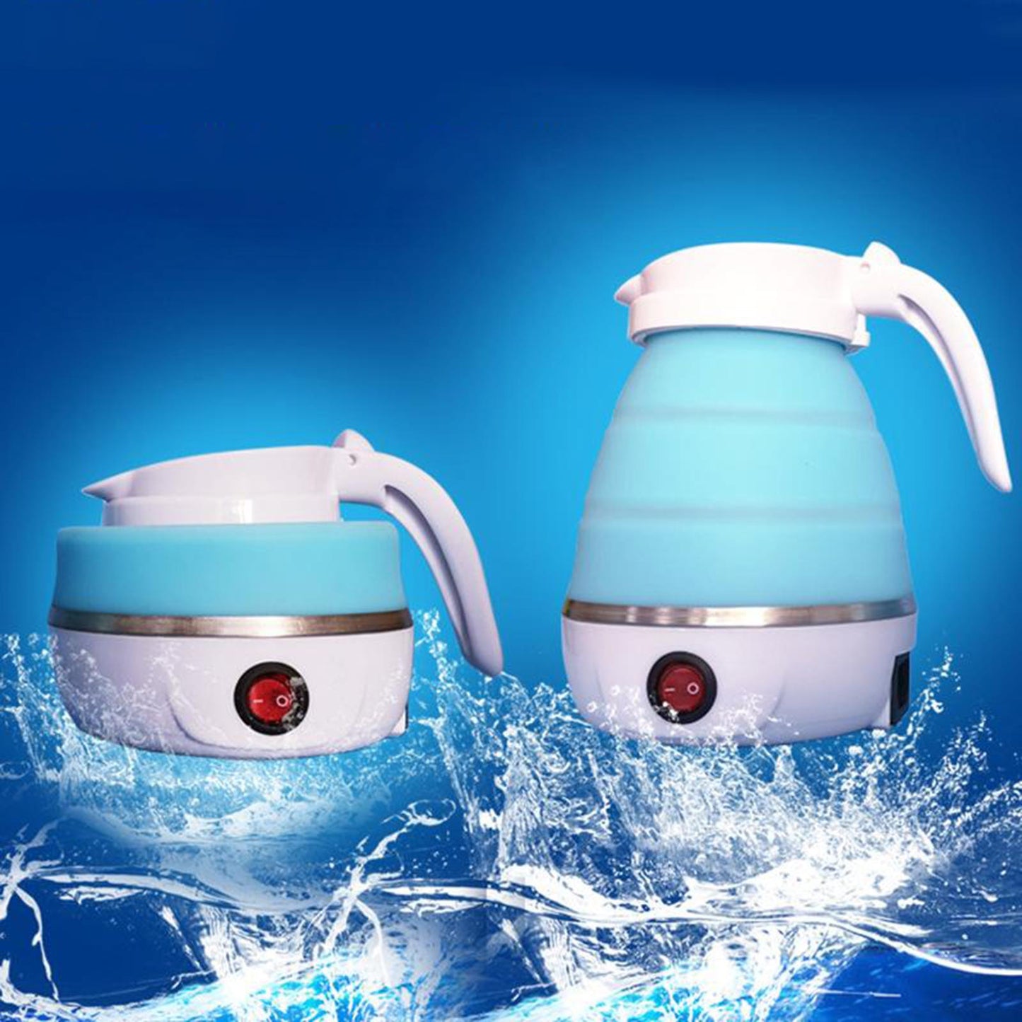 EU Plug 220V 50hz Electric Portable Travel Kettle Camping Caravan 0.6L Blue