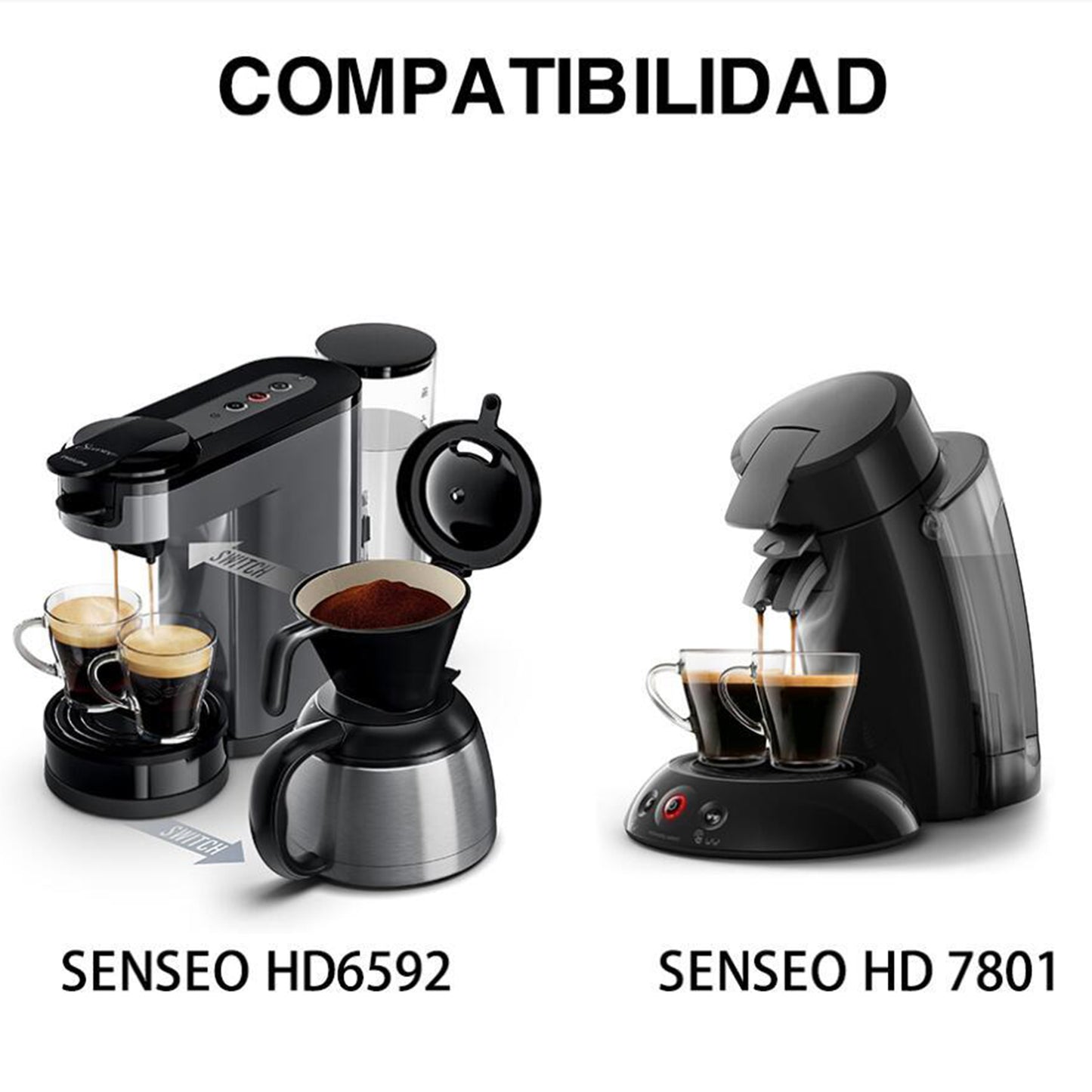Stainless Steel Coffee Capsule with Brush Spoon for Senseo Coffee Machine