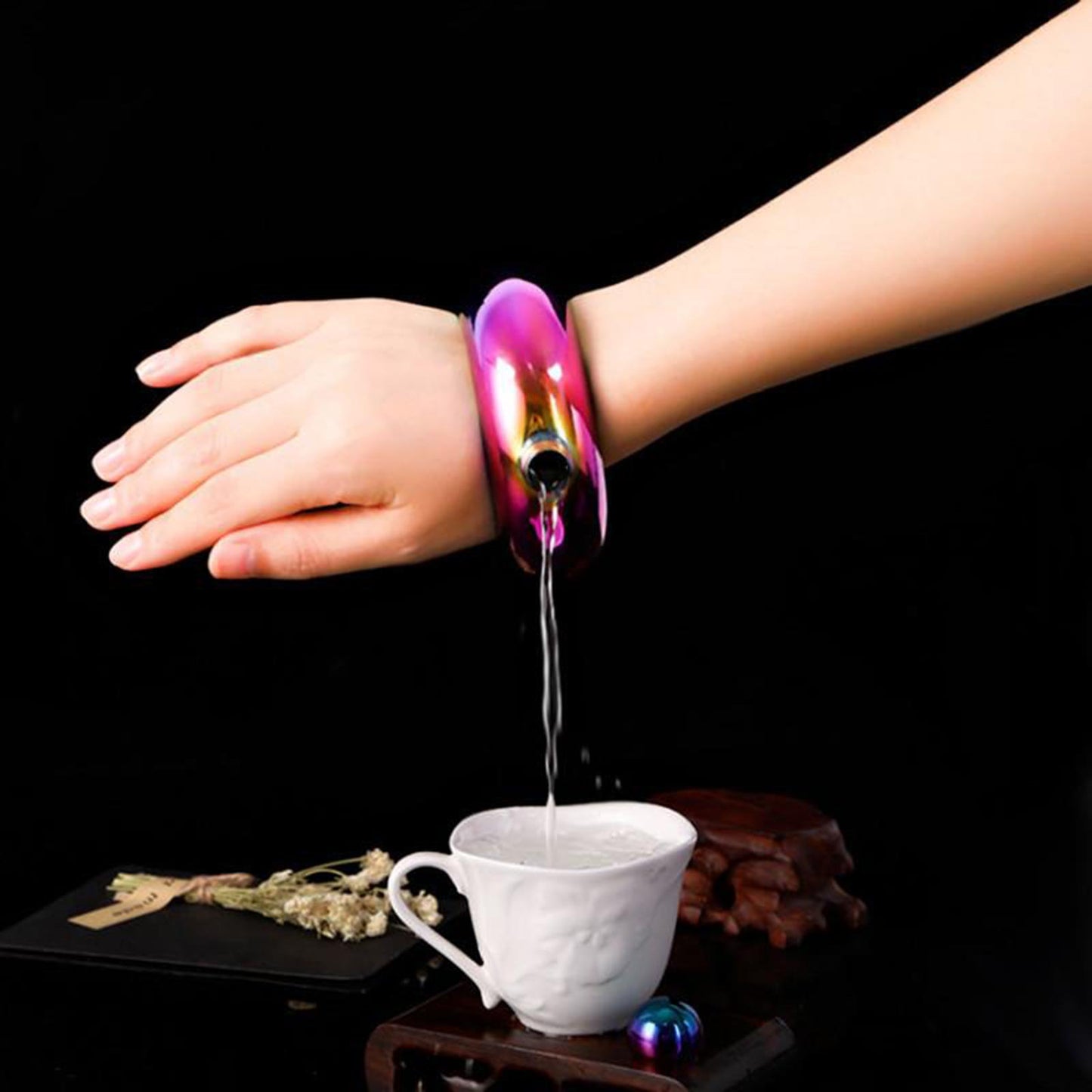 Bracelet Wine Flask with Funnel for Outdoor Camping Hiking Silver
