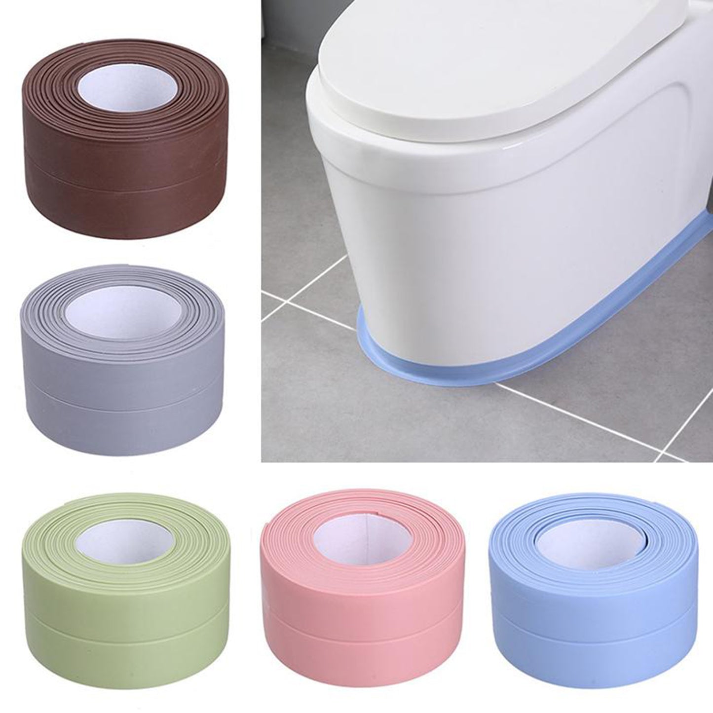 PVC Caulk Tape Self Adhesive Caulk Strip Sealing Tape Waterproof Grey