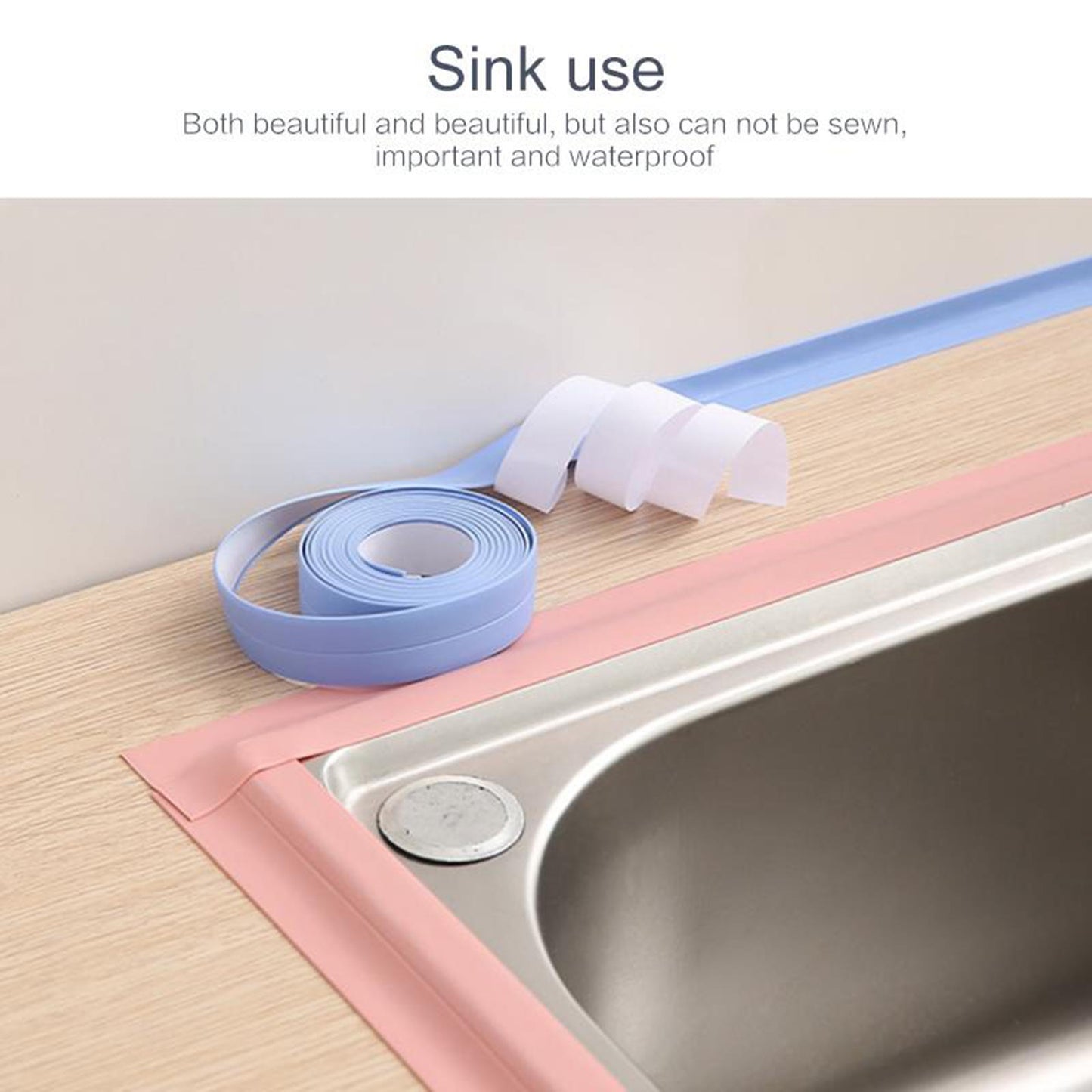 PVC Caulk Tape Self Adhesive Caulk Strip Sealing Tape Waterproof Coffee