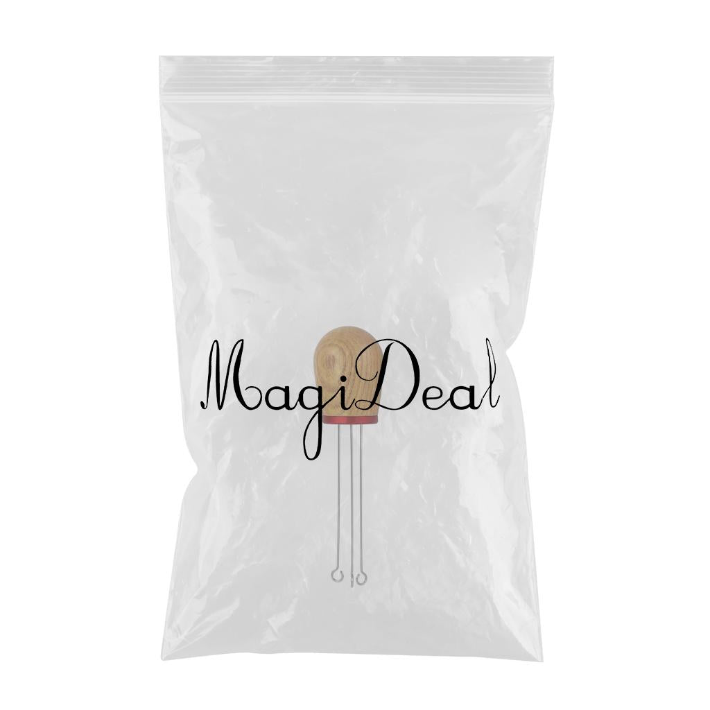 Stainless Steel Coffee Tamper Wider Stir Area Leveler Needle Ash Wood
