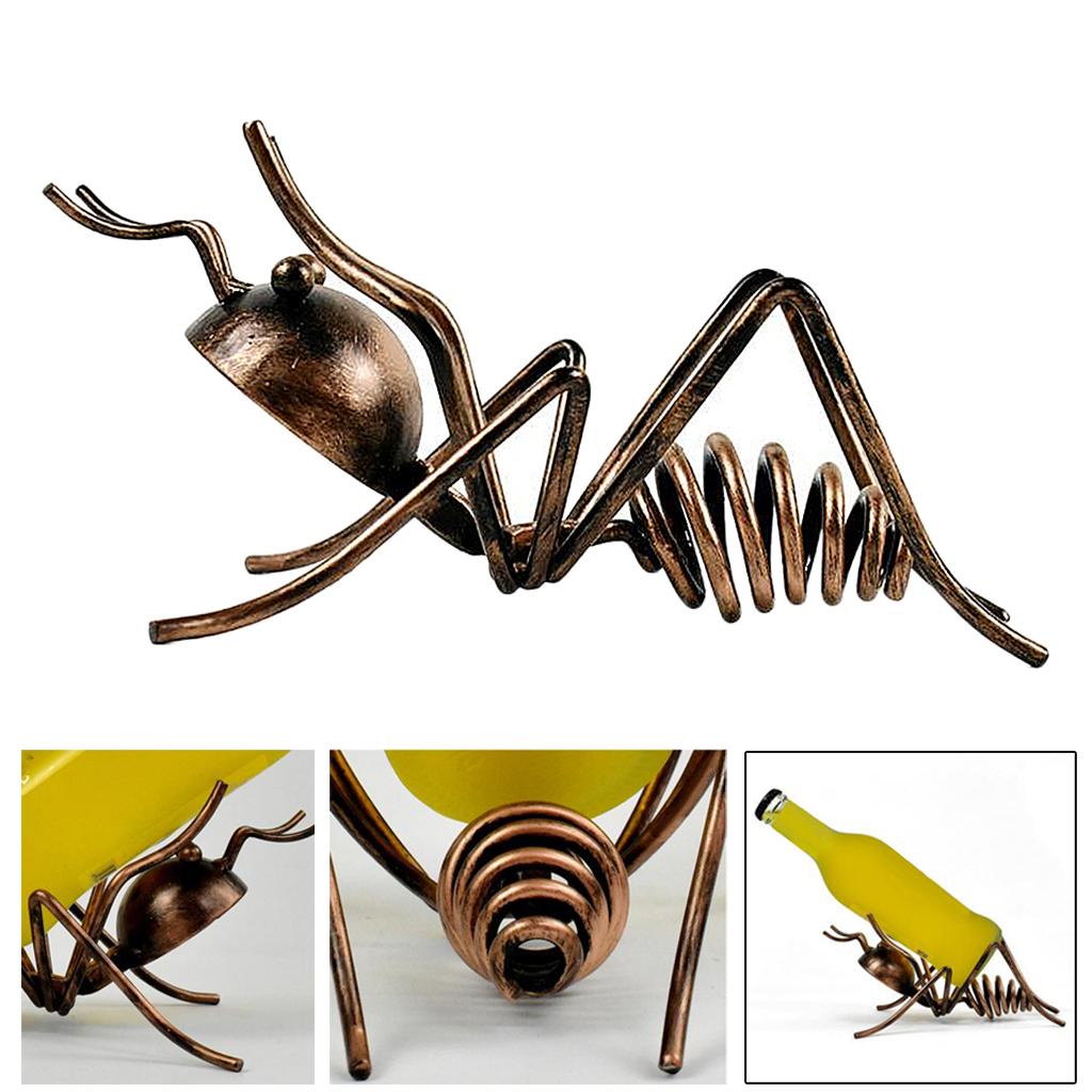 Metal Wire Wine Rack Bottle Holder Tabletop Centerpiece Style D Copper
