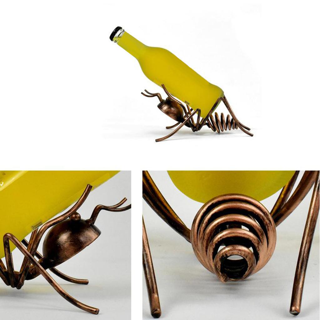 Metal Wire Wine Rack Bottle Holder Tabletop Centerpiece Style D Copper