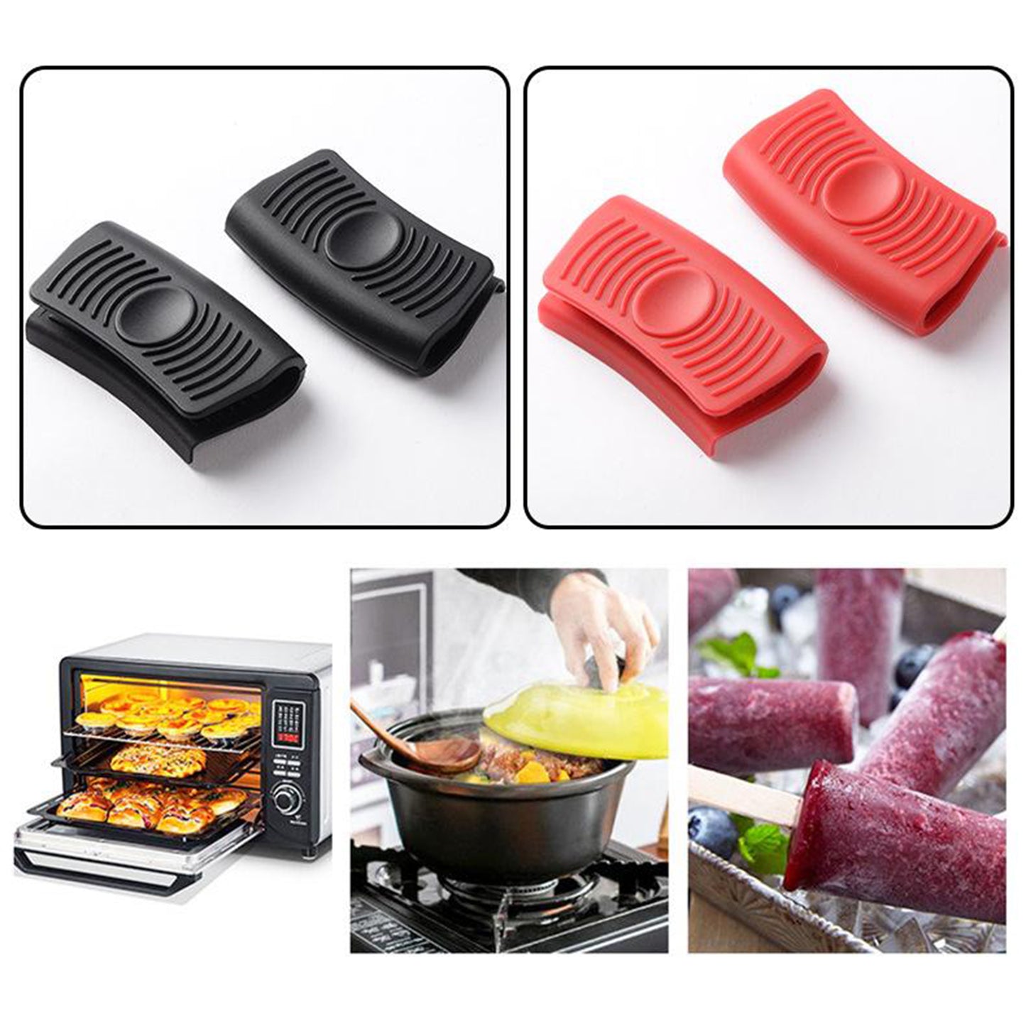 Hot Handle Holder Cast Iron Skillet Handle Cover Red Holder Sleeves C