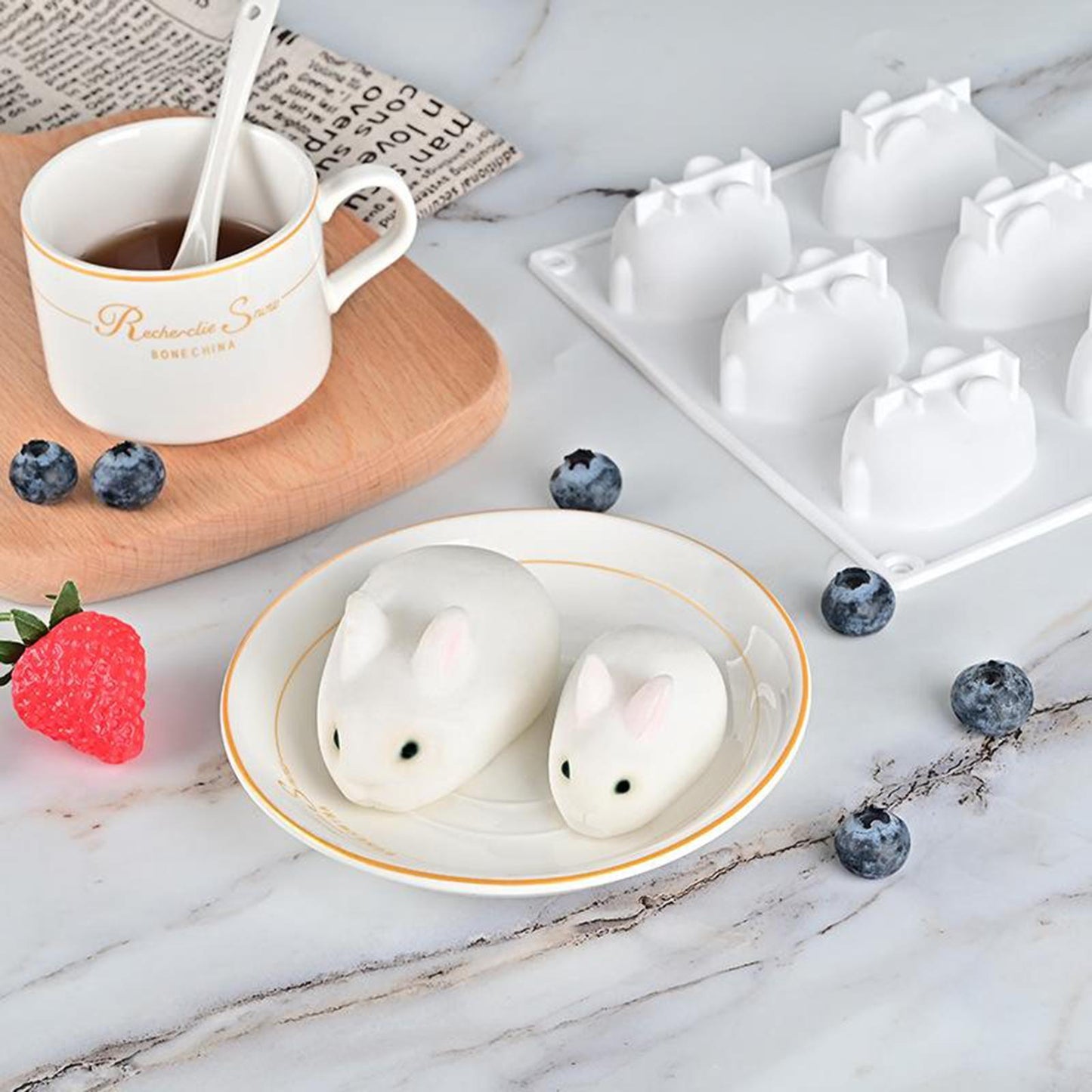 Silicone Cake Mold 3D Rabbit Shape Cake Baking Tool Fondant Tray Small