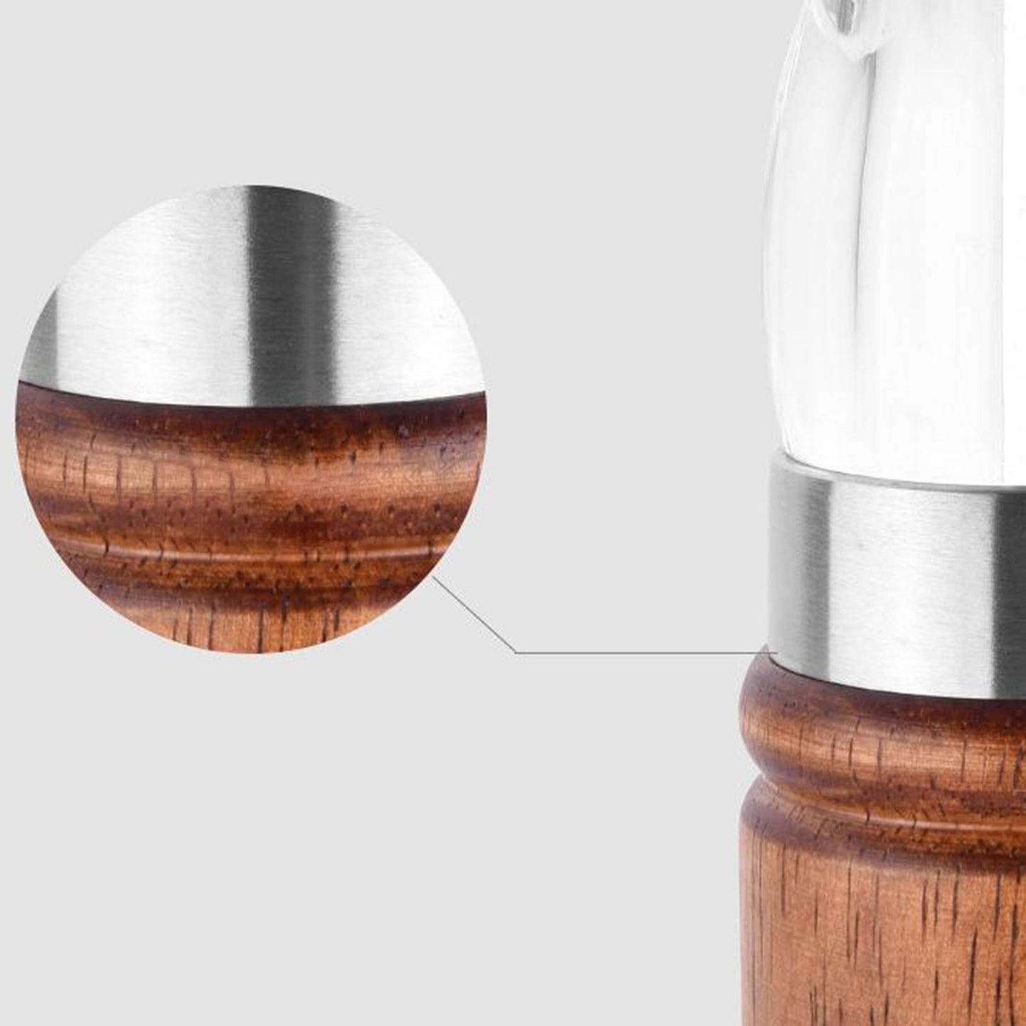Salt and Pepper Grinder Hand Movement Acrylic Wood Pepper Mill 3 Pieces
