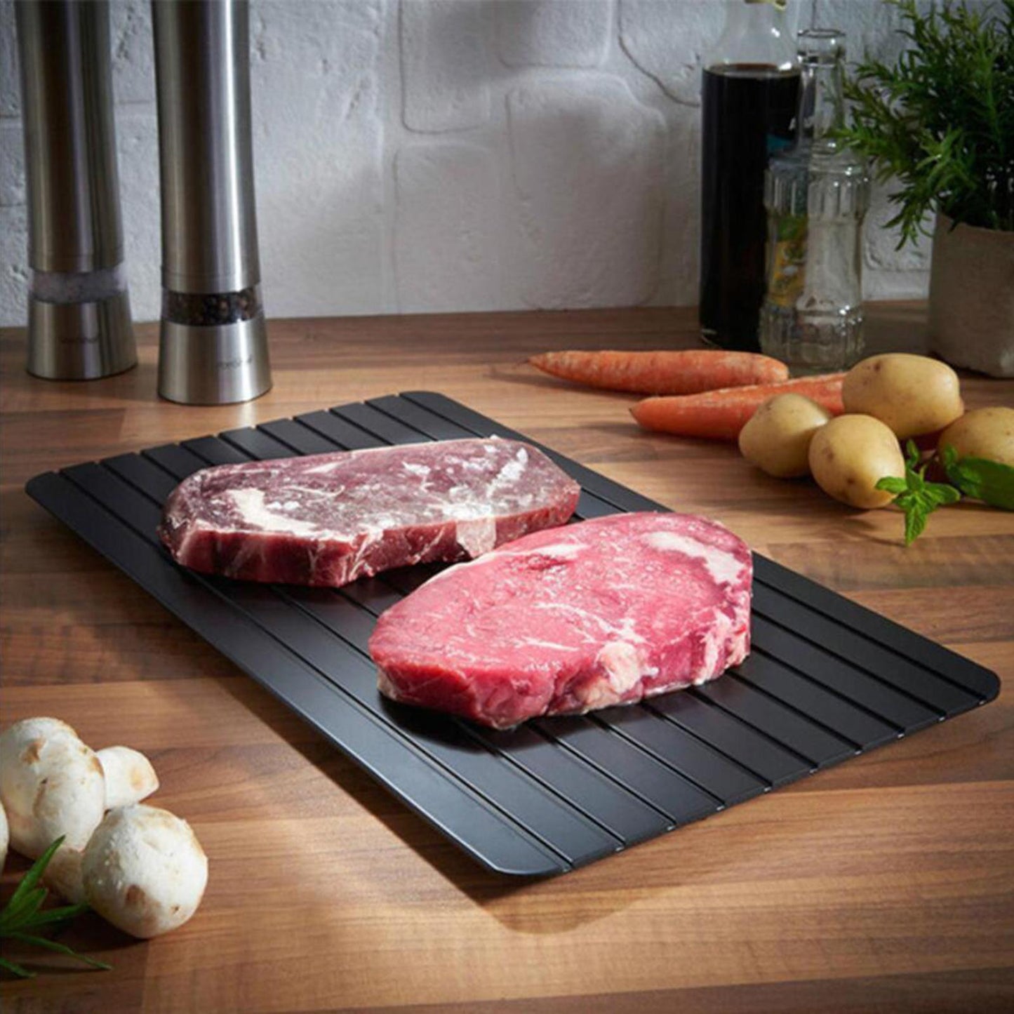 Aluminum Fast Defrosting Tray Thawing Plate Family Quick Thawing Frozen Meat 29.5x20.8x0.2cm