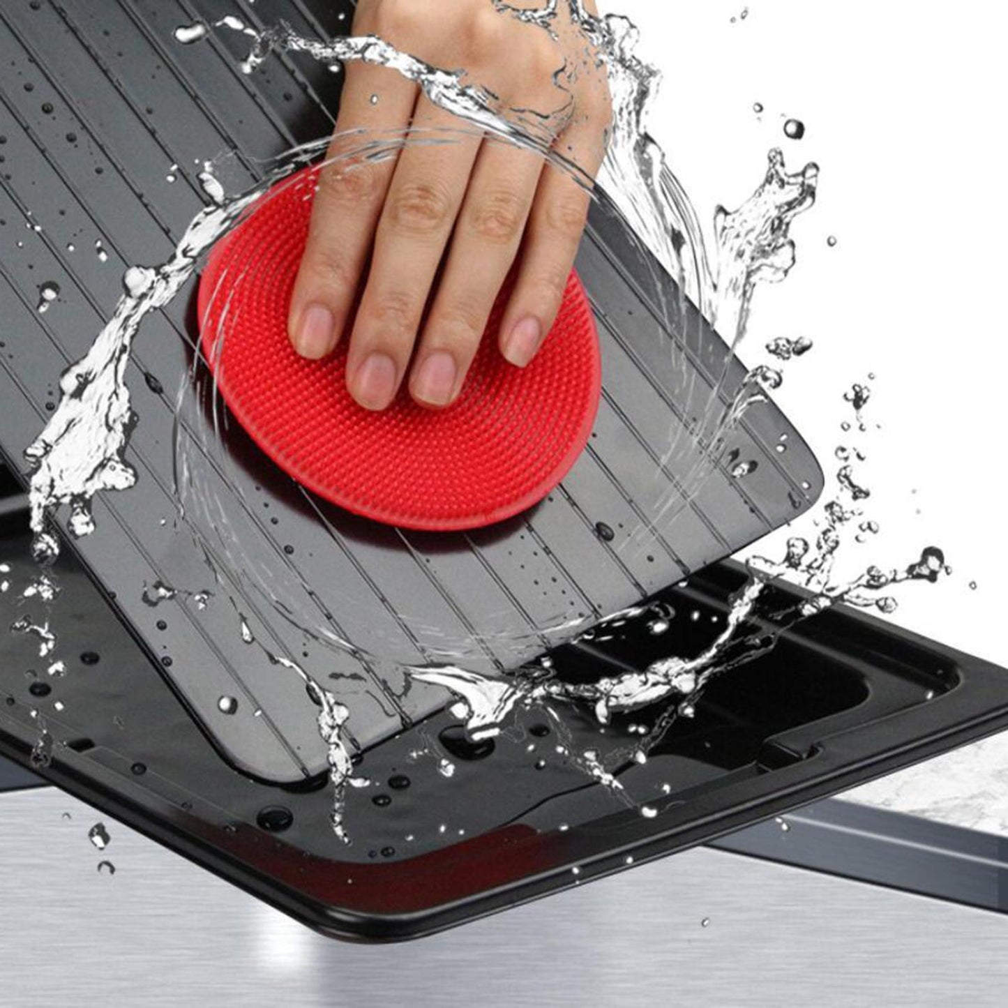 Aluminum Fast Defrosting Tray Thawing Plate Family Quick Thawing Frozen Meat 29.5x20.8x0.3cm