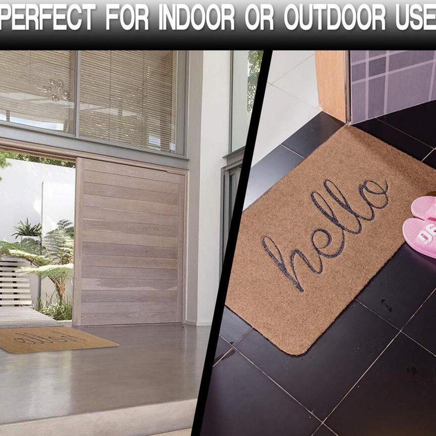Door Mat Mats Doormats Front Entrance Door Mats Indoor & Outdoor Brown 60x90cm