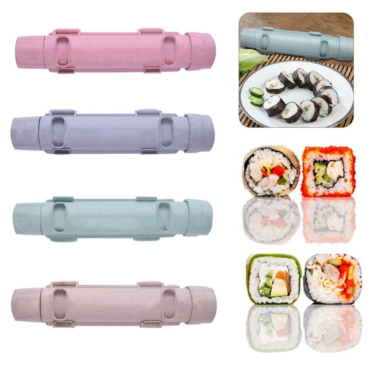 Sushi Maker Plastic Sushi Roller Tool Easy Sushi Cooking Rolls Pink