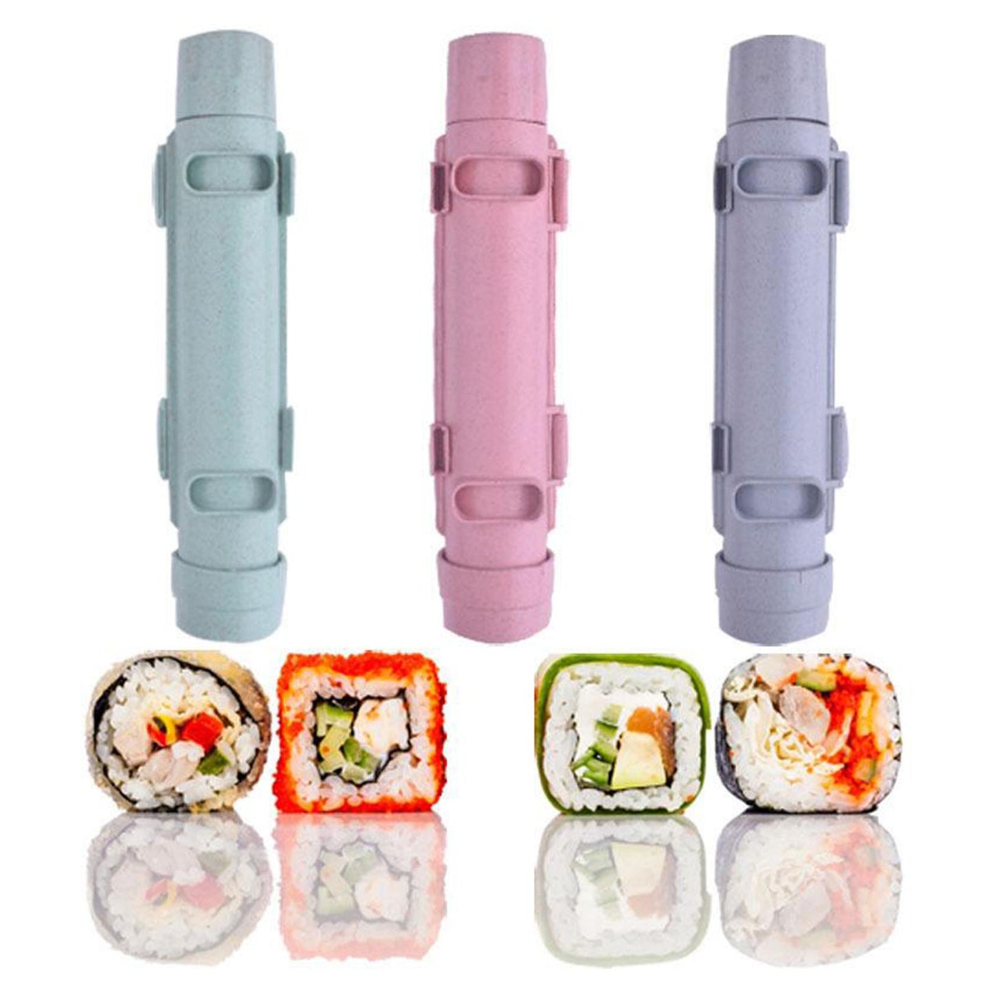 Sushi Maker Plastic Sushi Roller Tool Easy Sushi Cooking Rolls Light Green