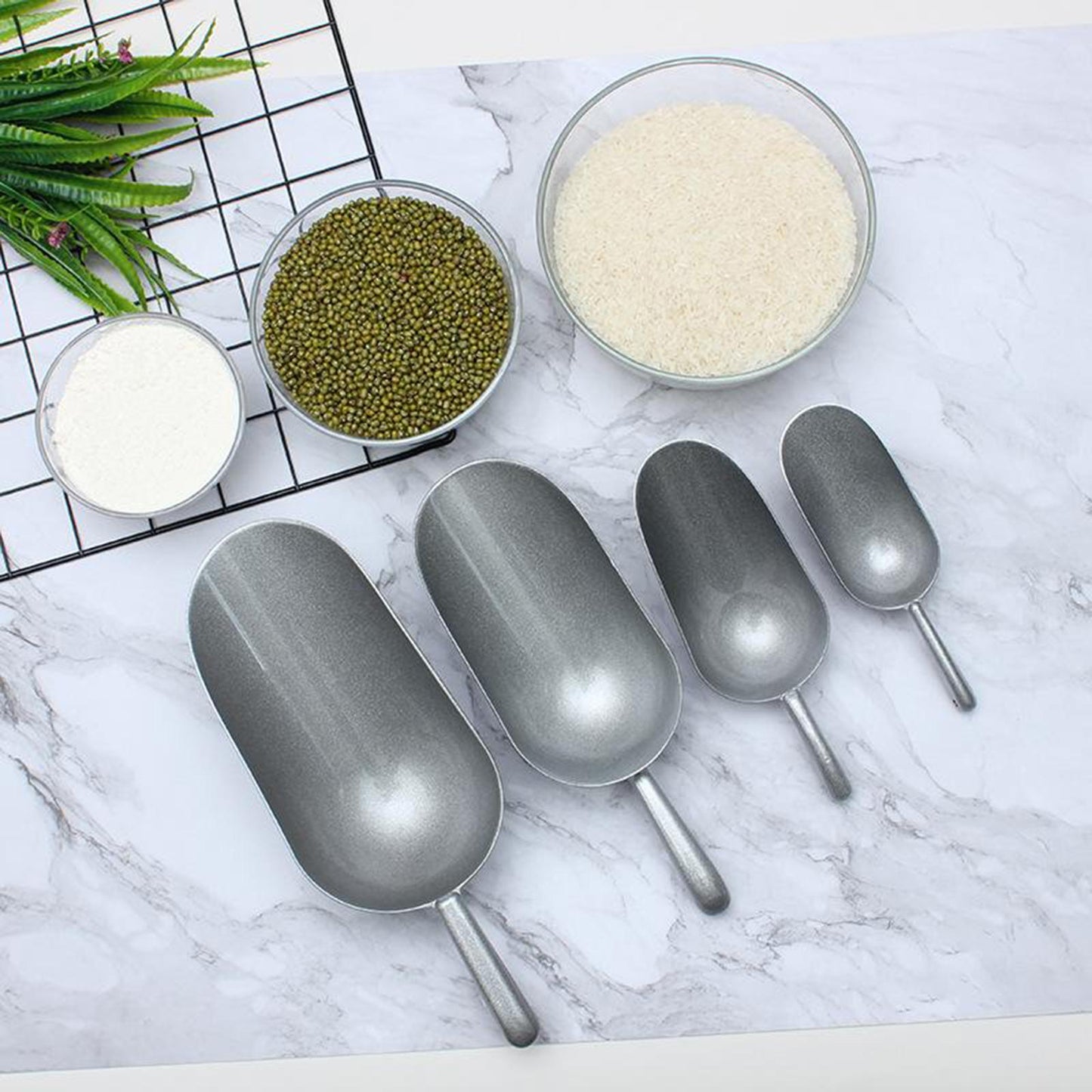 Heavy Duty Ice Scoop Measuring Spoons for Grains Sugar Spices Dry Goods S