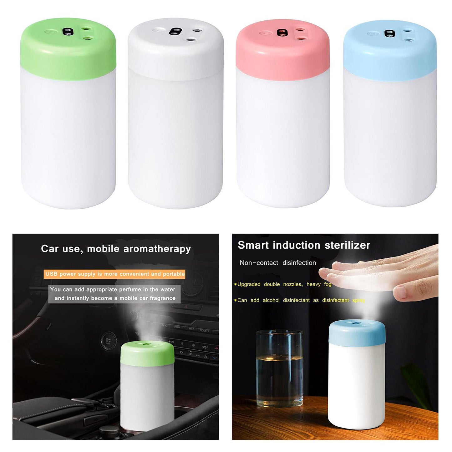 300ml Mini Humidifier USB Aroma Diffuser Air Humidifier Purifier White