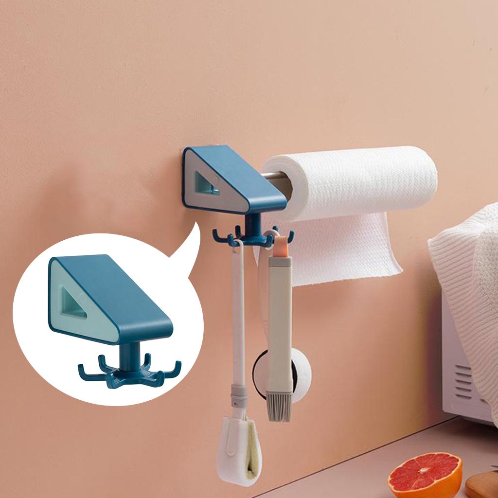 Wall Mounted Rotated Kitchen Utensil Rack Wall Hook Laundry Room dark blue