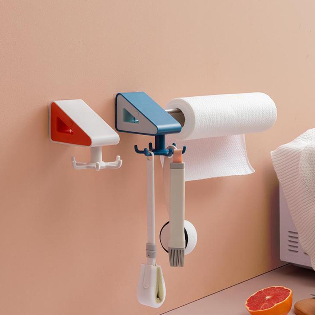 Wall Mounted Rotated Kitchen Utensil Rack Wall Hook Laundry Room dark blue