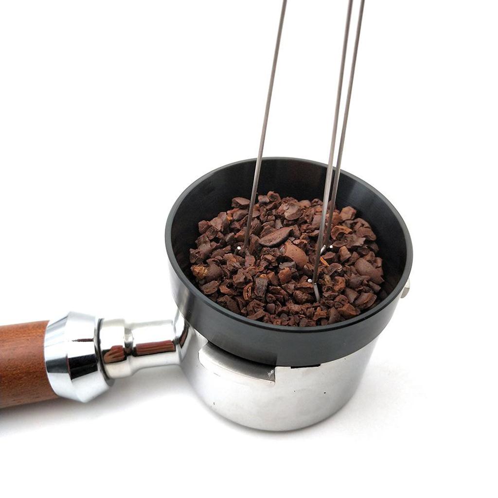 Wood Handle Coffee Tamper Needle Leveler Tool Arc-Shaped Stitch Universal silver beech
