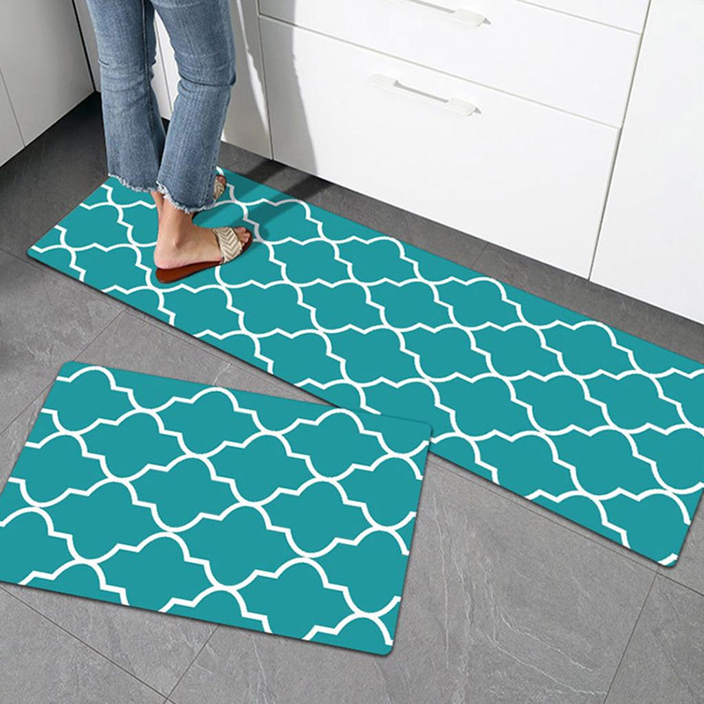 Nonslip Checked Kitchen Bedroom Mat Runner Rug Anti Fatigue Green 150x45cm