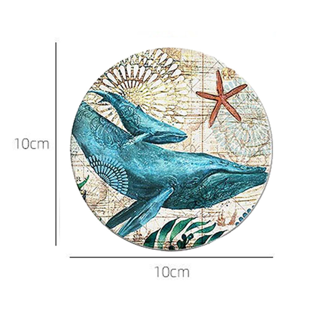 8x Cork Base Drinks Coasters With Holder Cup Pads Placemat Dining Room Decor