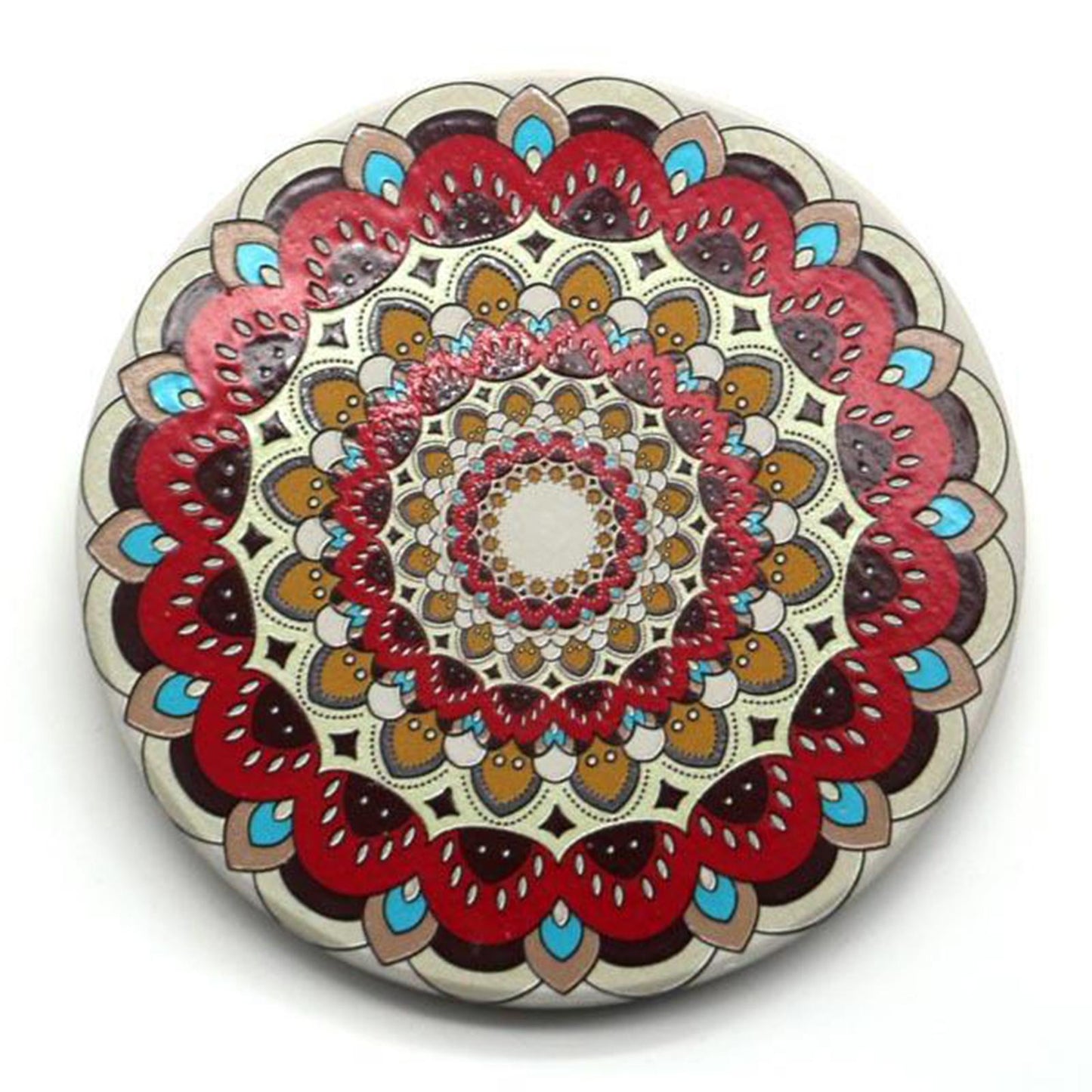 Ceramic Cork Base Round Coasters Kitchen Cup Pads Placemat + Holder 8pcs