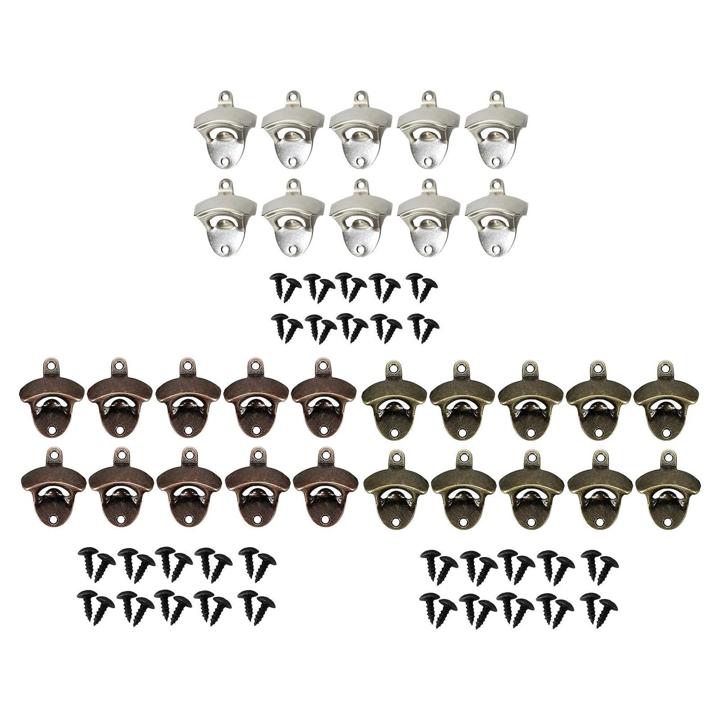 10pcs Wall Mounted Bottle Opener Bar Accessories Beer Opener for Home Bar Antique Copper