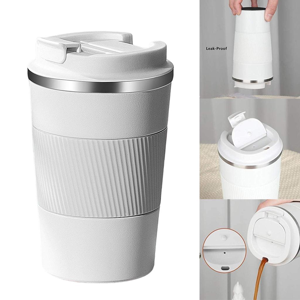 Coffee Mug Hot & Cold Beverage Drinks Leak-proof Travel Mug 380ml White