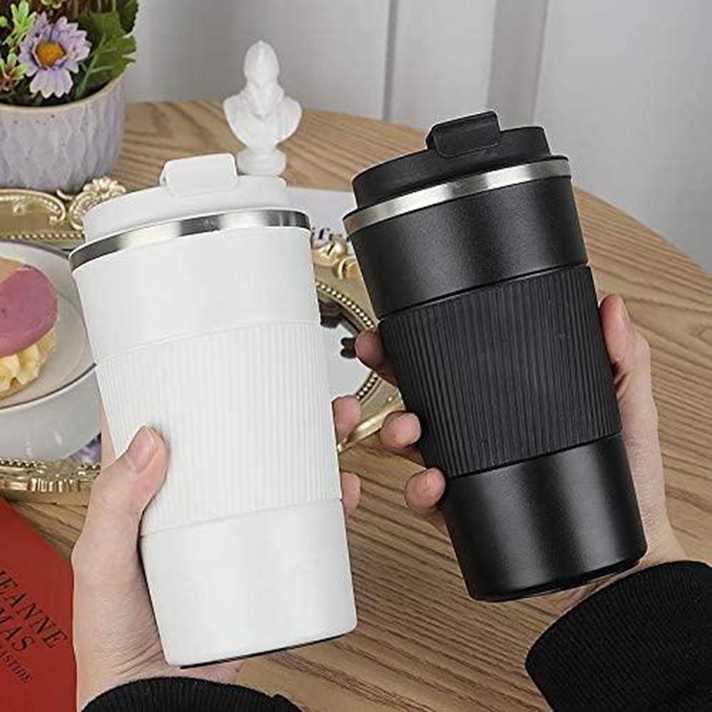 Coffee Mug Hot & Cold Beverage Drinks Leak-proof Travel Mug 380ml White