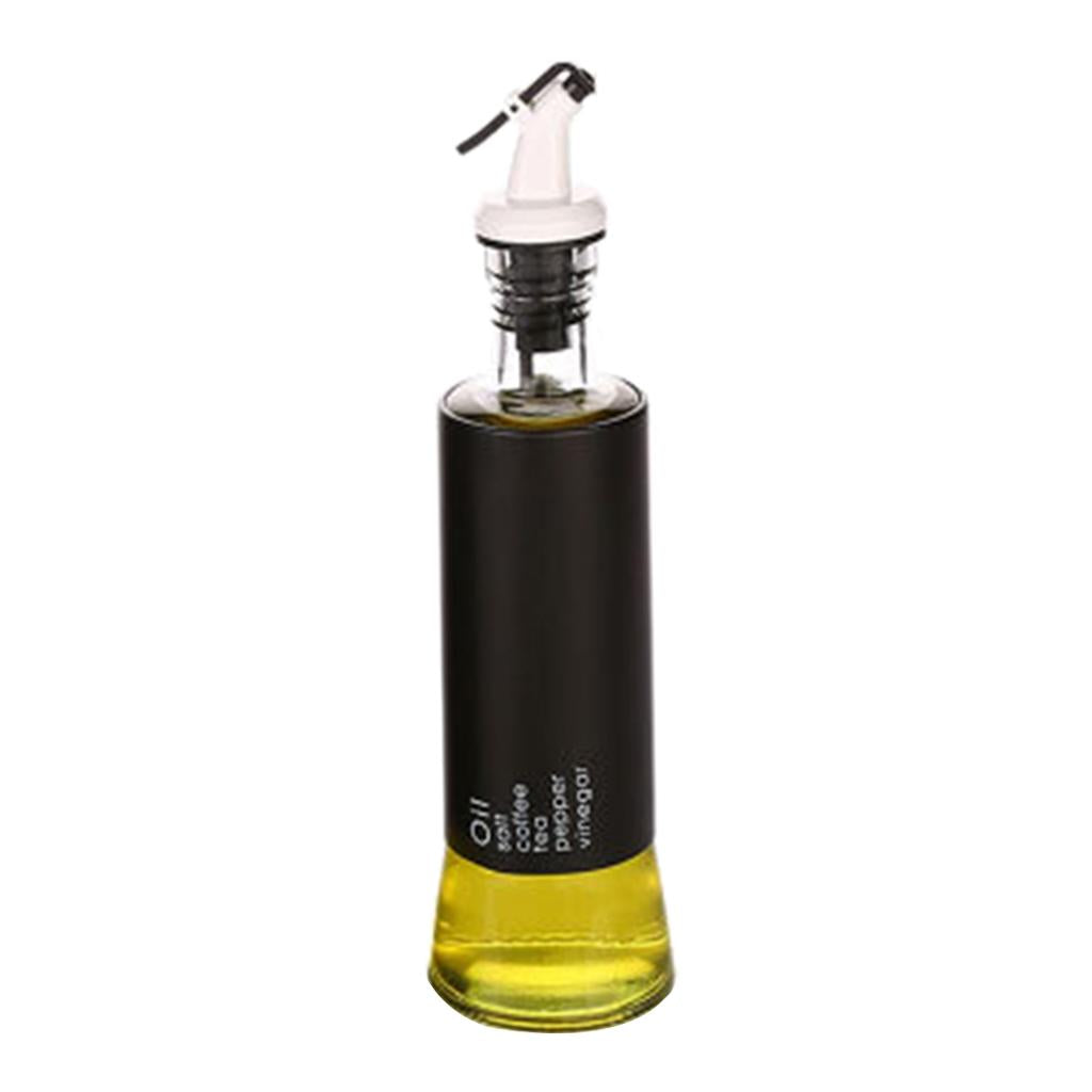 Oil Dispenser Bottle 10oz Glass Decanter for Kitchen BBQ Baking Grilling black