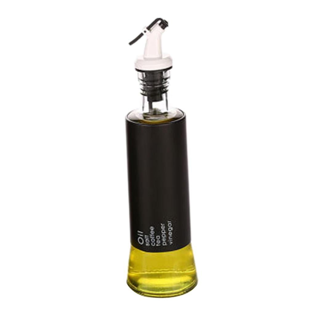 Oil Dispenser Bottle 10oz Glass Decanter for Kitchen BBQ Baking Grilling black