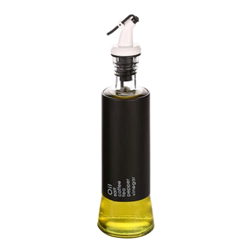 Oil Dispenser Bottle 10oz Glass Decanter for Kitchen BBQ Baking Grilling black