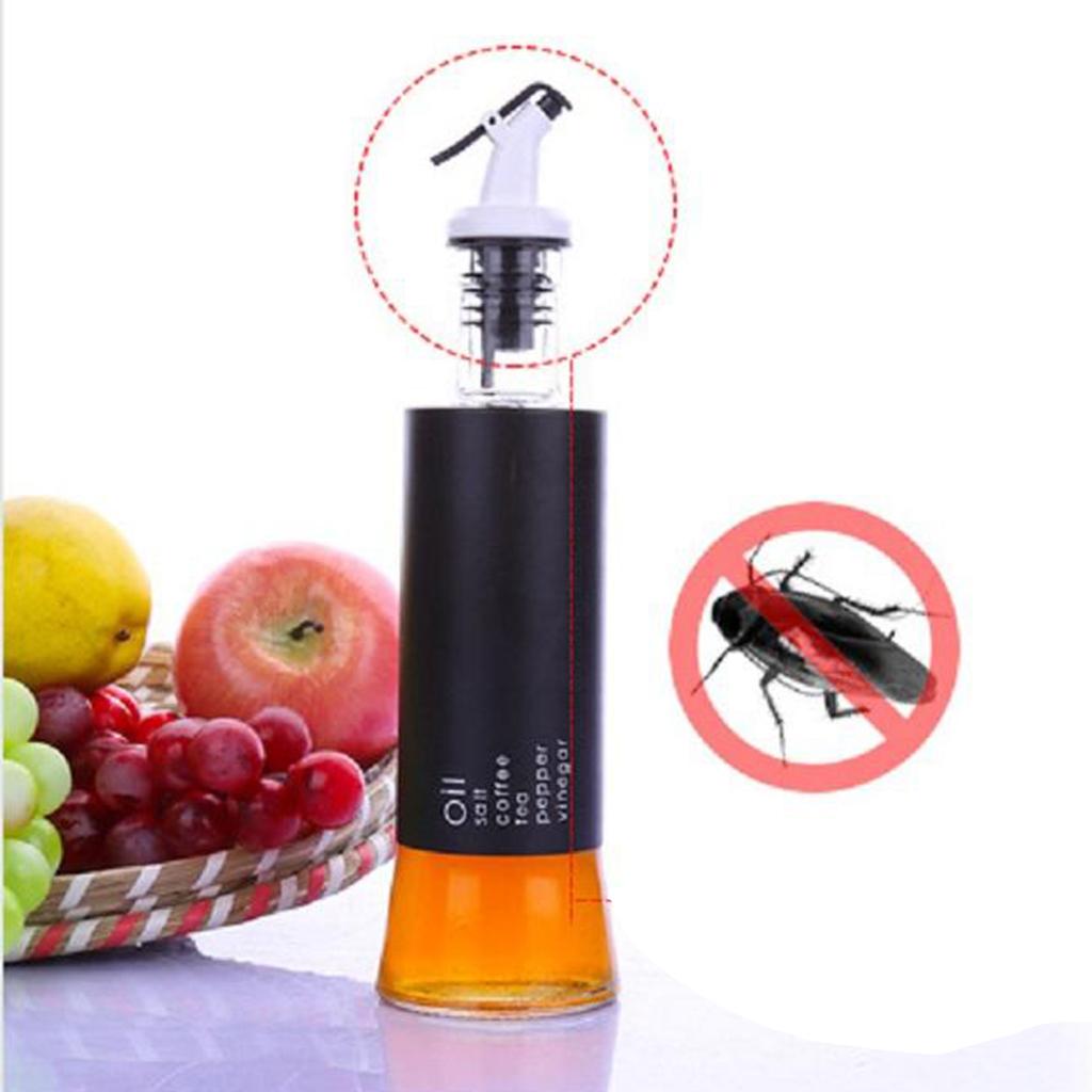 Oil Dispenser Bottle 10oz Glass Decanter for Kitchen BBQ Baking Grilling black