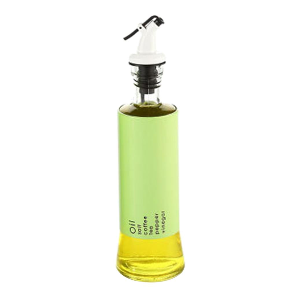 Oil Dispenser Bottle 10oz Glass Decanter for Kitchen BBQ Baking Grilling green