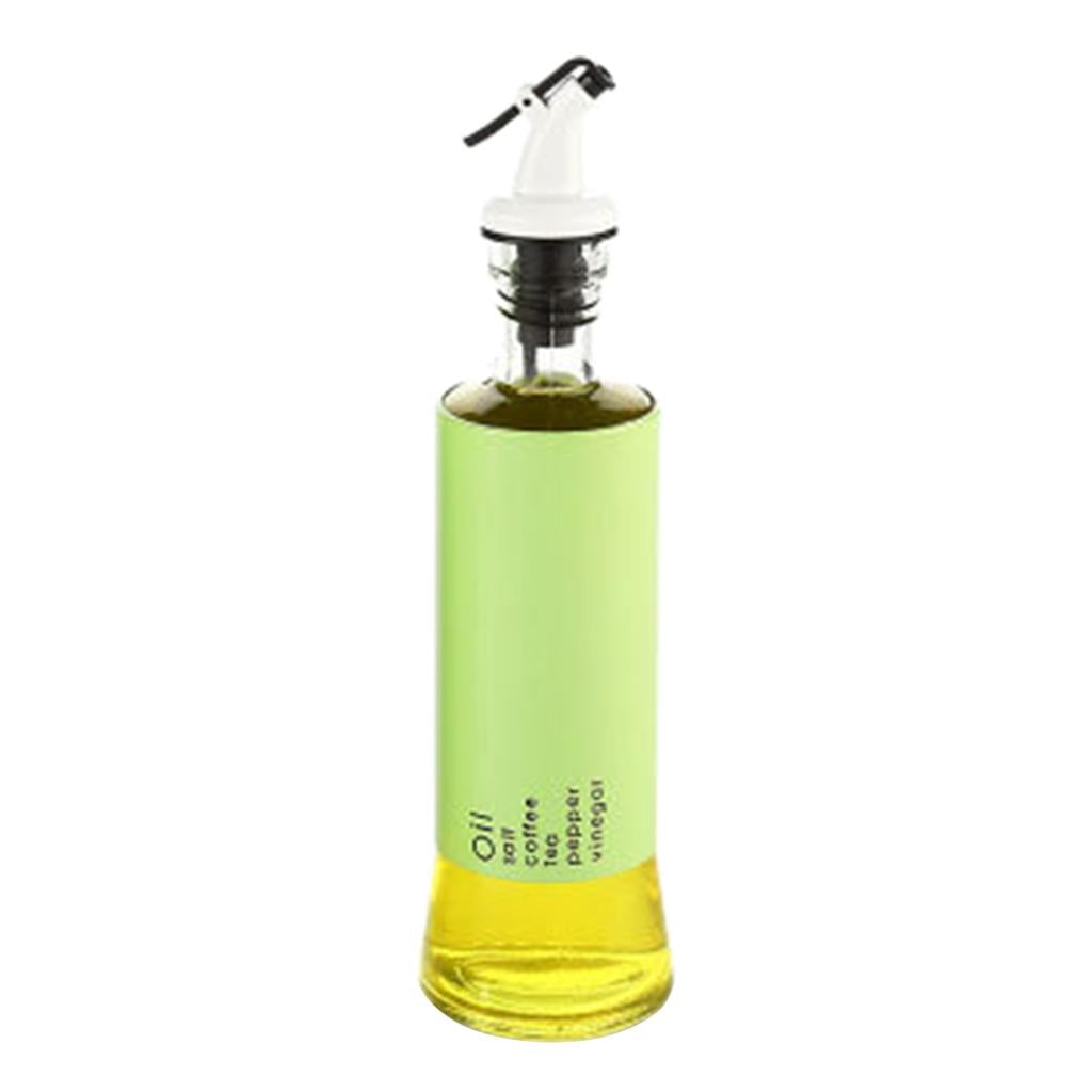 Oil Dispenser Bottle 10oz Glass Decanter for Kitchen BBQ Baking Grilling green